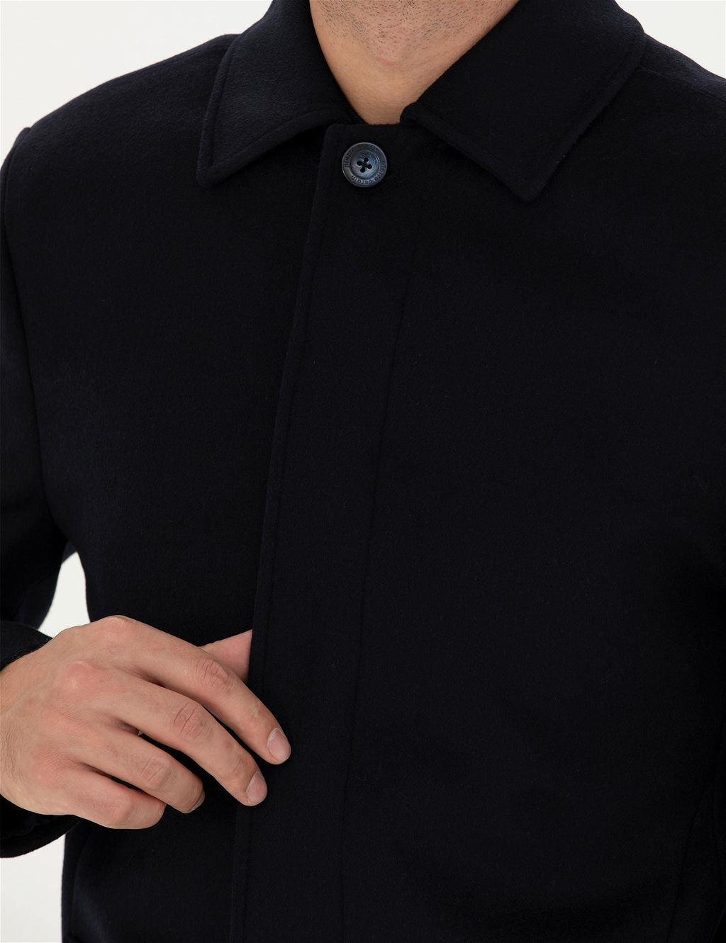 Lacivert Y_n Kar___ml_ Slim Fit Ka_e Kaban - Pierre cardin фото 7