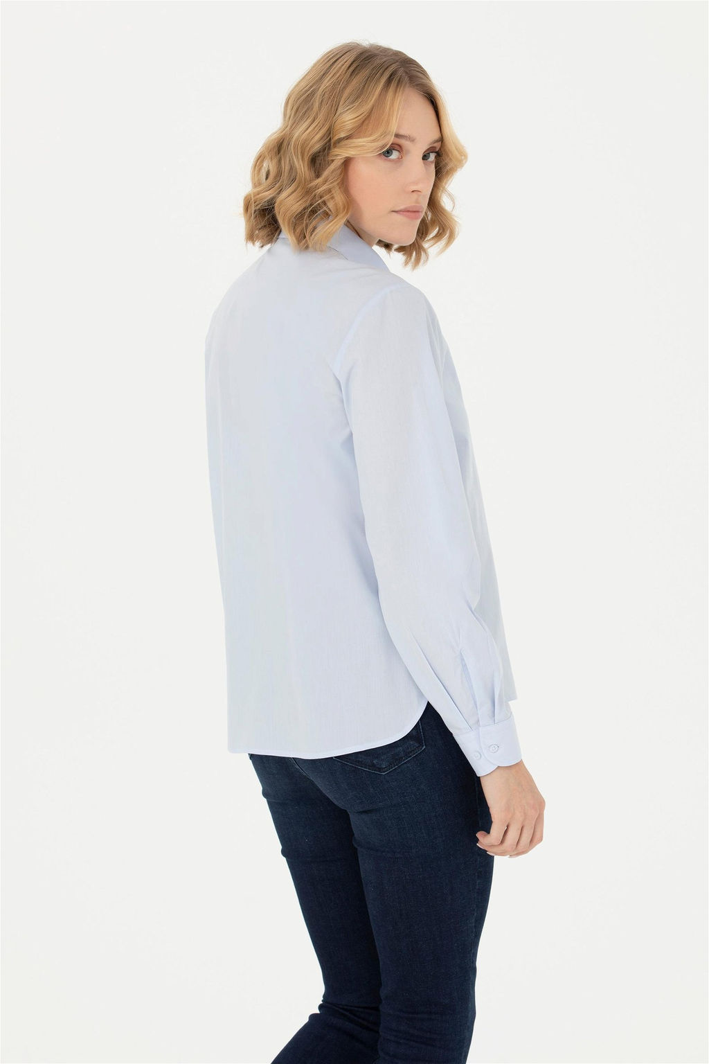 U. S. Polo Assn Женская голубая рубашка с длинным рукавом - U.s. polo assn фото 12