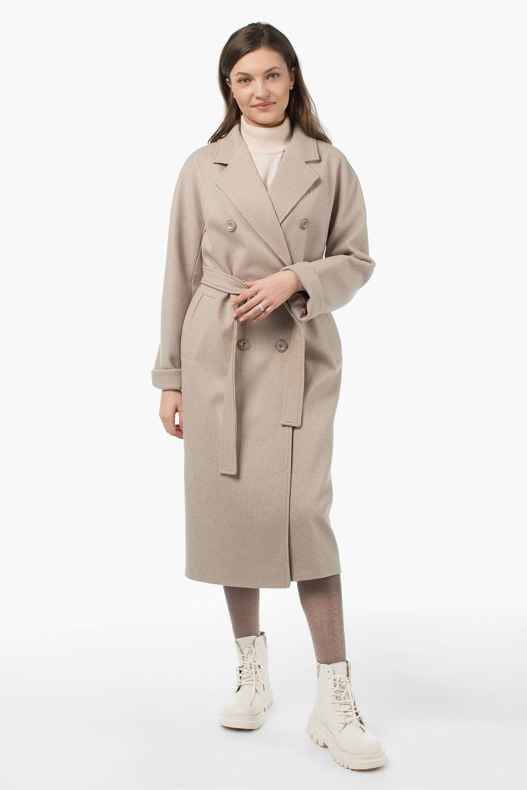 Пальто женское демисезонное (пояс) - El podio фото 4