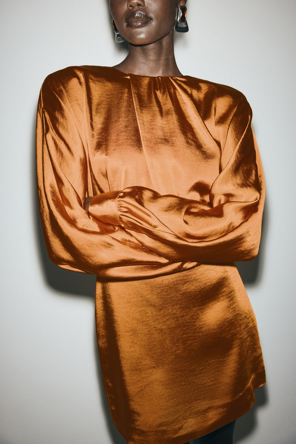 Vestido drapeado de sat?n - H&m фото 2