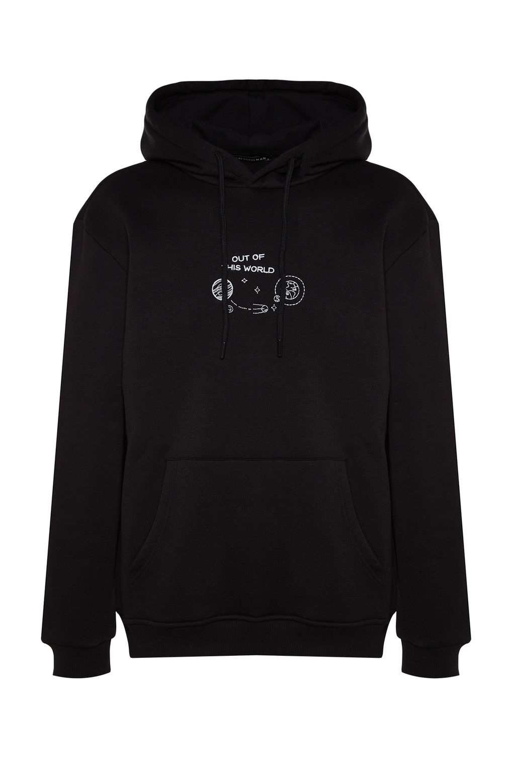 TRENDYOL MAN Siyah Regular/Normal Kesim Uzay Nak?sl? Kapusonlu Ici Polar/S?cak Tutan Sweatshirt TMNAW24SW00101 - Trendyolmilla фото 22