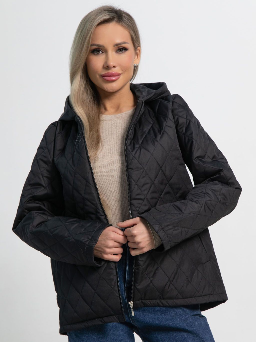 Куртка демисезонная стеганая (черная матовая) Б15194-25М - Lt collection фото 2
