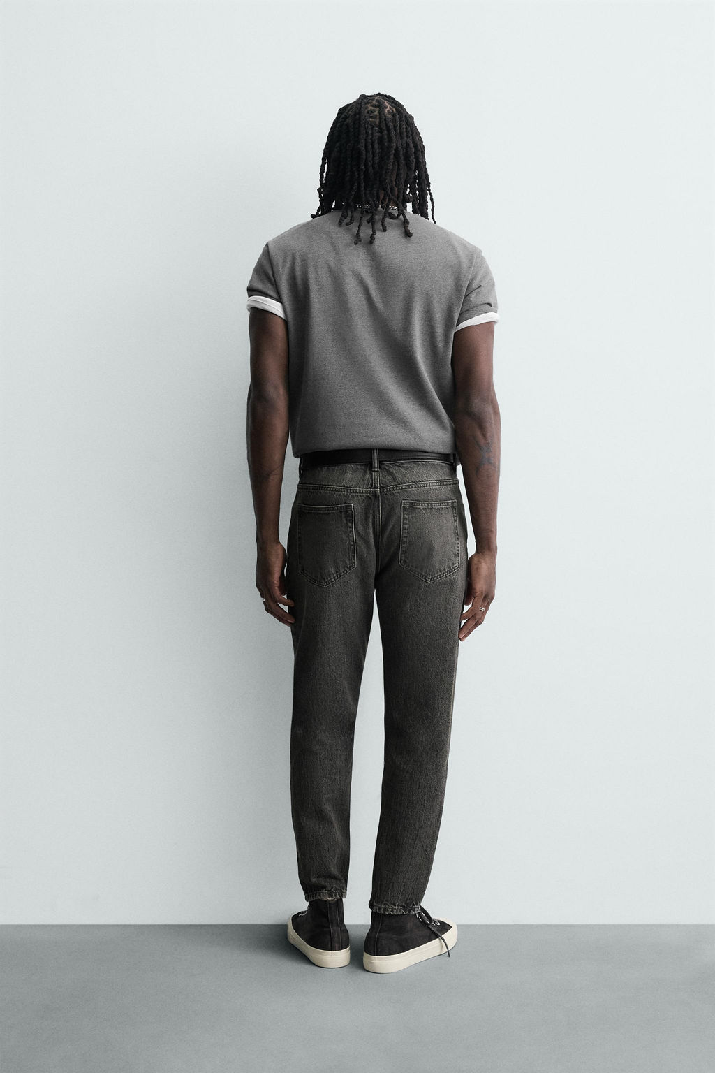 JEANS SLIM CROPPED FIT / Gris - Zara фото 3