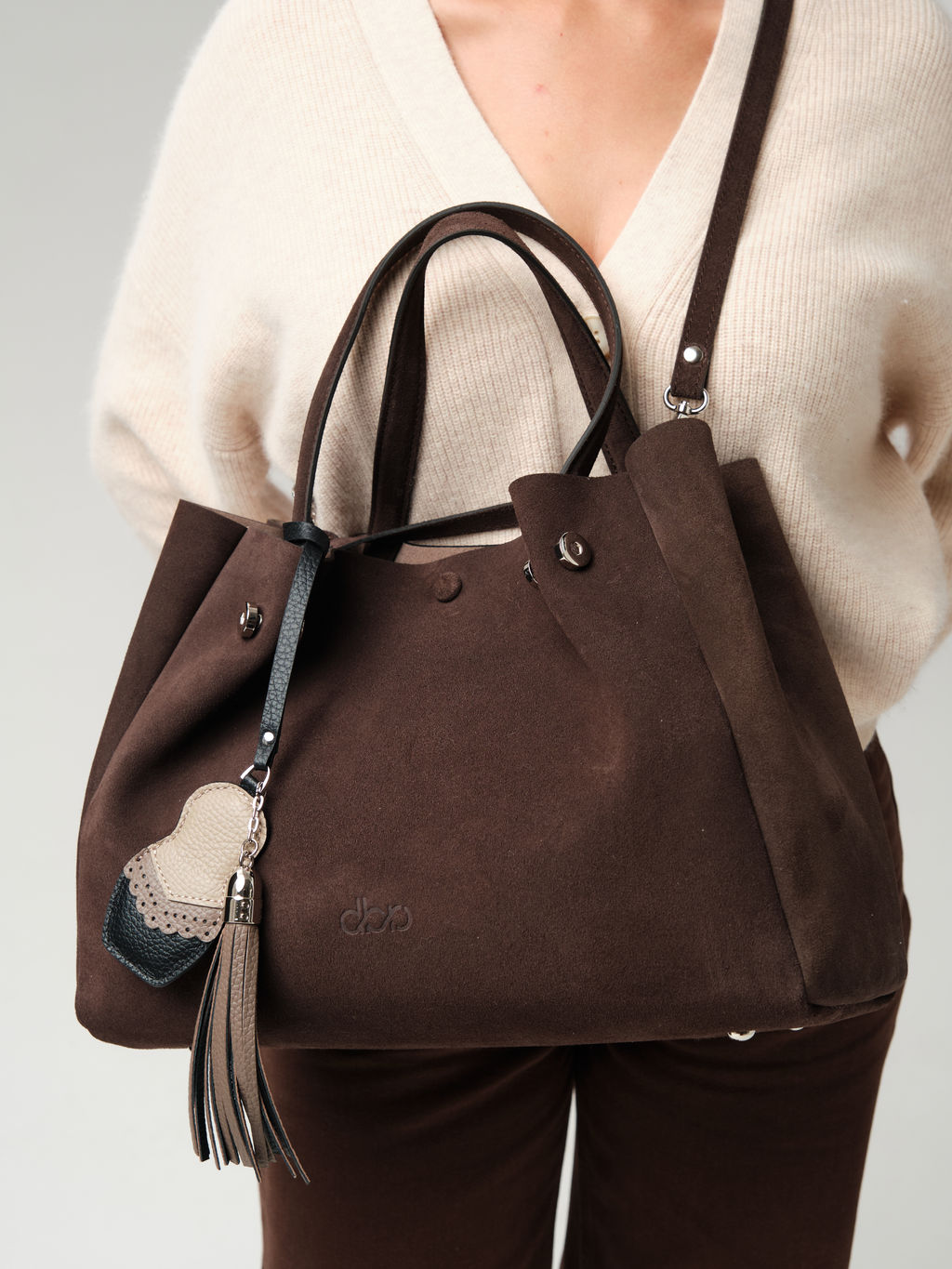 Замшевая сумка с матрешкой Vasilisa DBR 31210 коричневый шоколад фото 4