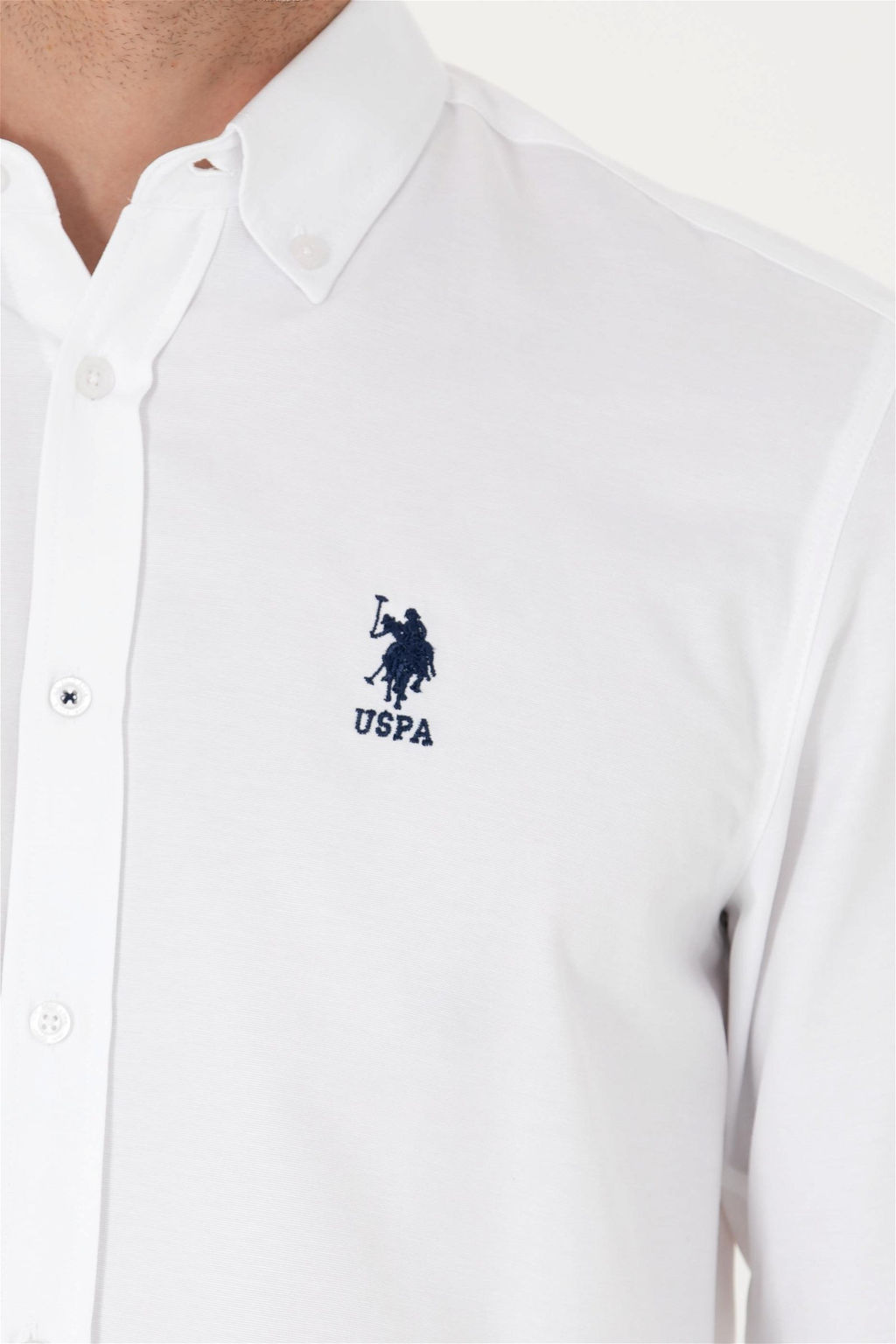 Мужская белая базовая рубашка с длинным рукавом Неожиданная скидка в корзине - U.s. polo assn фото 7