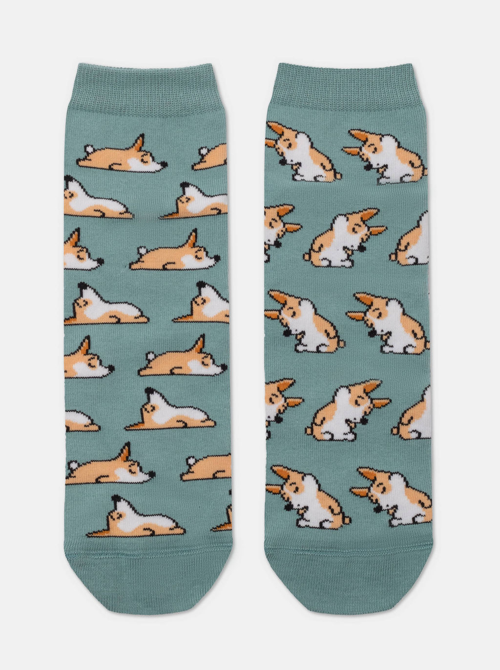 Цена за 2 пары. Носки Классические CONTE Хлопковые носки с рисунками corgi серо-бирюзовый - Conte elegant фото 5