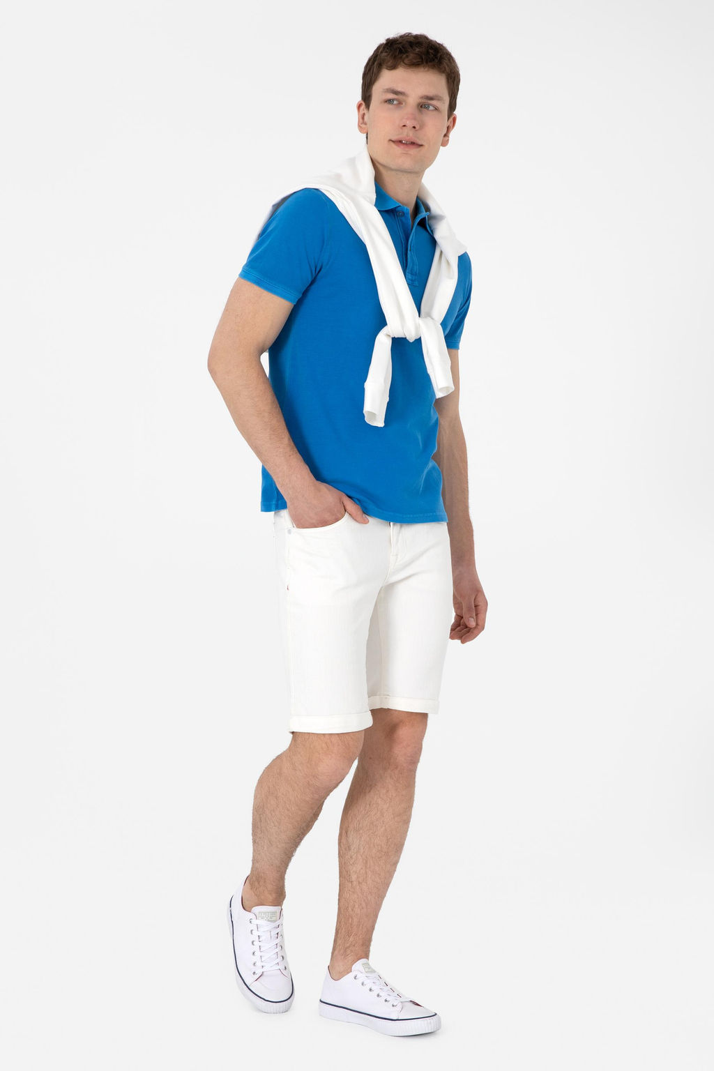 Erkek Slim Fit Polo Yaka Kobalt Y_kamal_ Basic Ti__rt Sepette S_rpriz _ndirim - U.s. polo assn фото 4