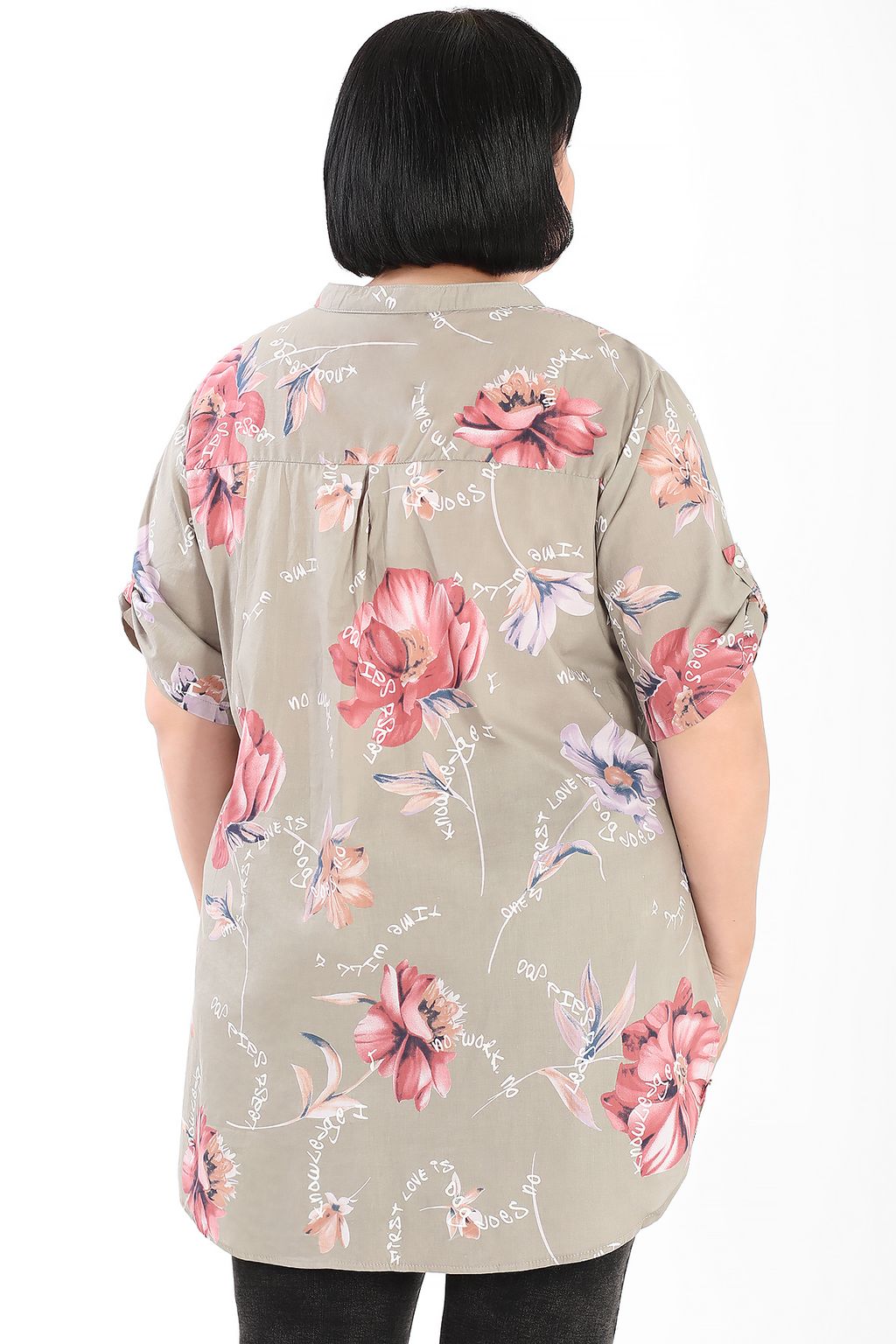 Рубашка с цветочным принтом женская летняя - Almond фото 2