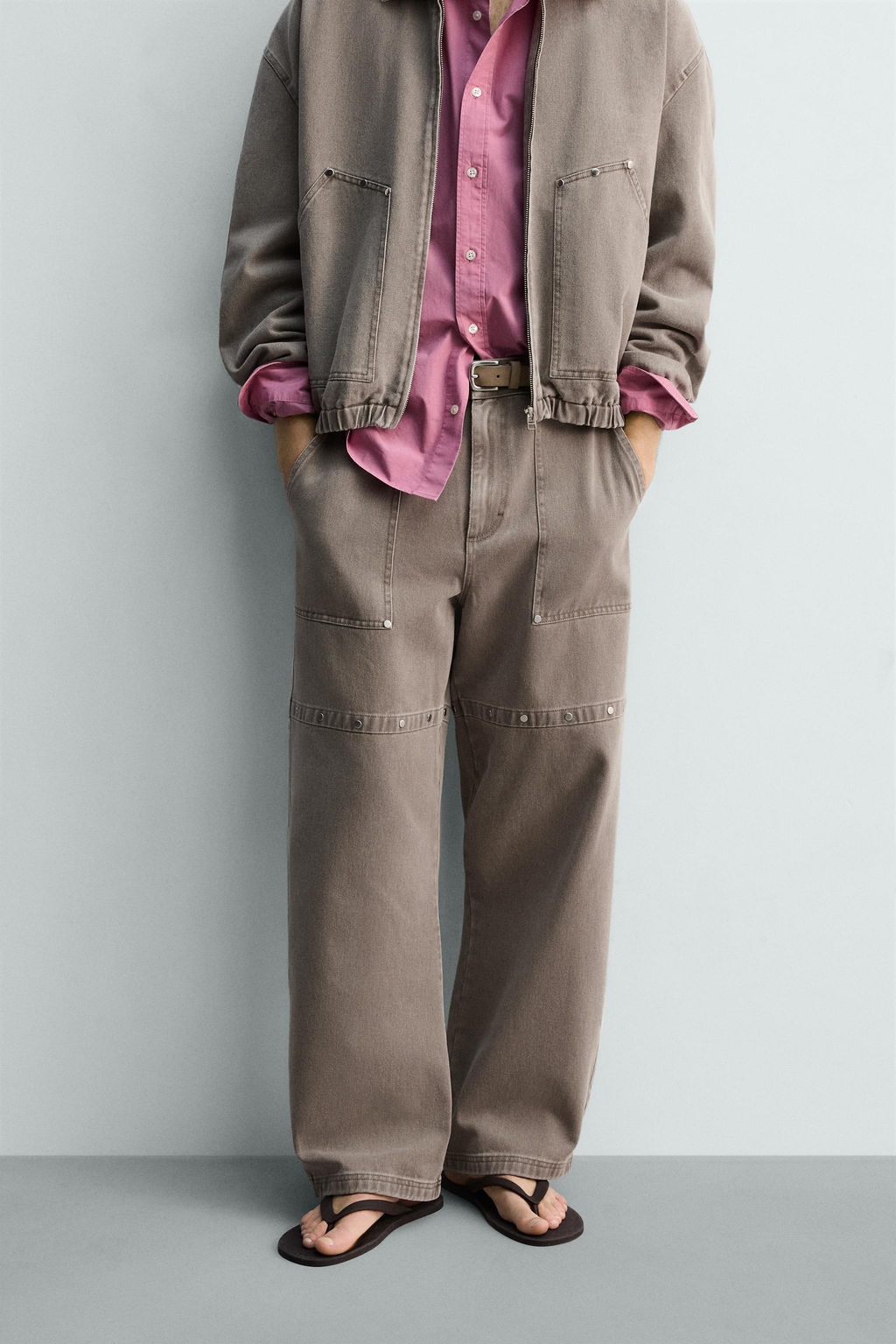 LIMITED EDITION RELAXED FIT TROUSERS WITH STUDS - Zara фото 13
