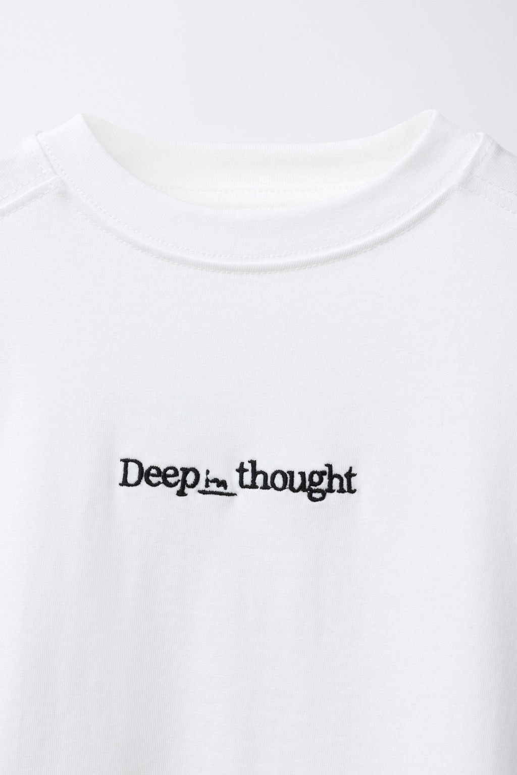 CAMISETA TEXTO BORDADO / Blanco roto - Zara фото 4