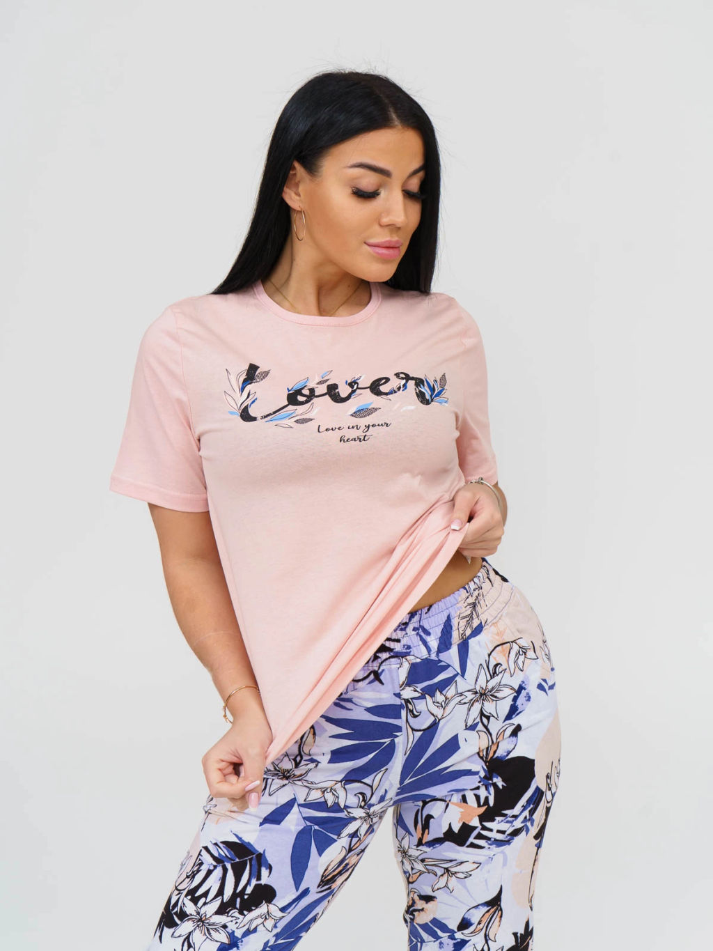 Костюм женский, цвет синий розовый