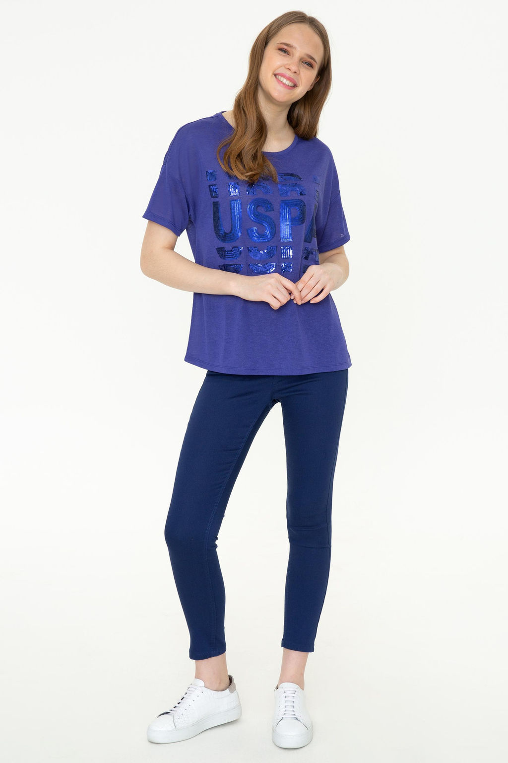 Женская синяя футболка Неожиданная скидка в корзине - U.s. polo assn фото 4