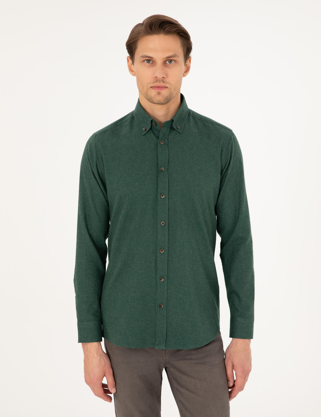 Рубашка Pierre Cardin Regular Fit зеленая