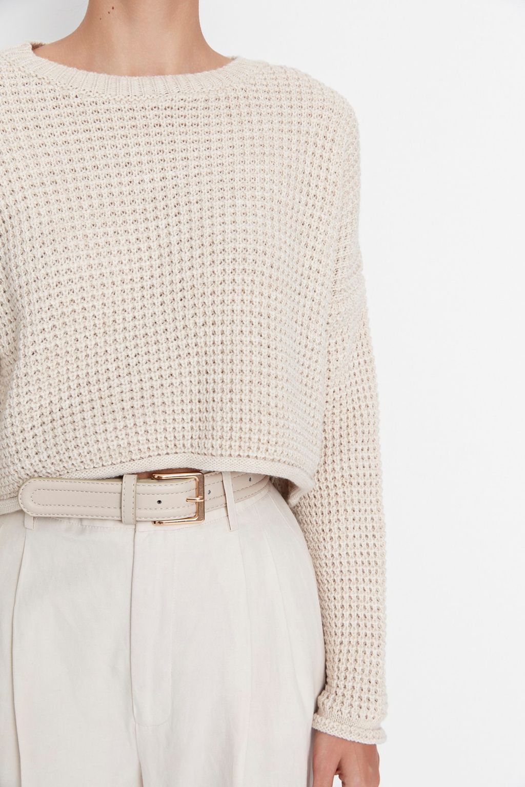 Tas Crop Genis Kal?p Triko Kazak TWOAW23KZ01193