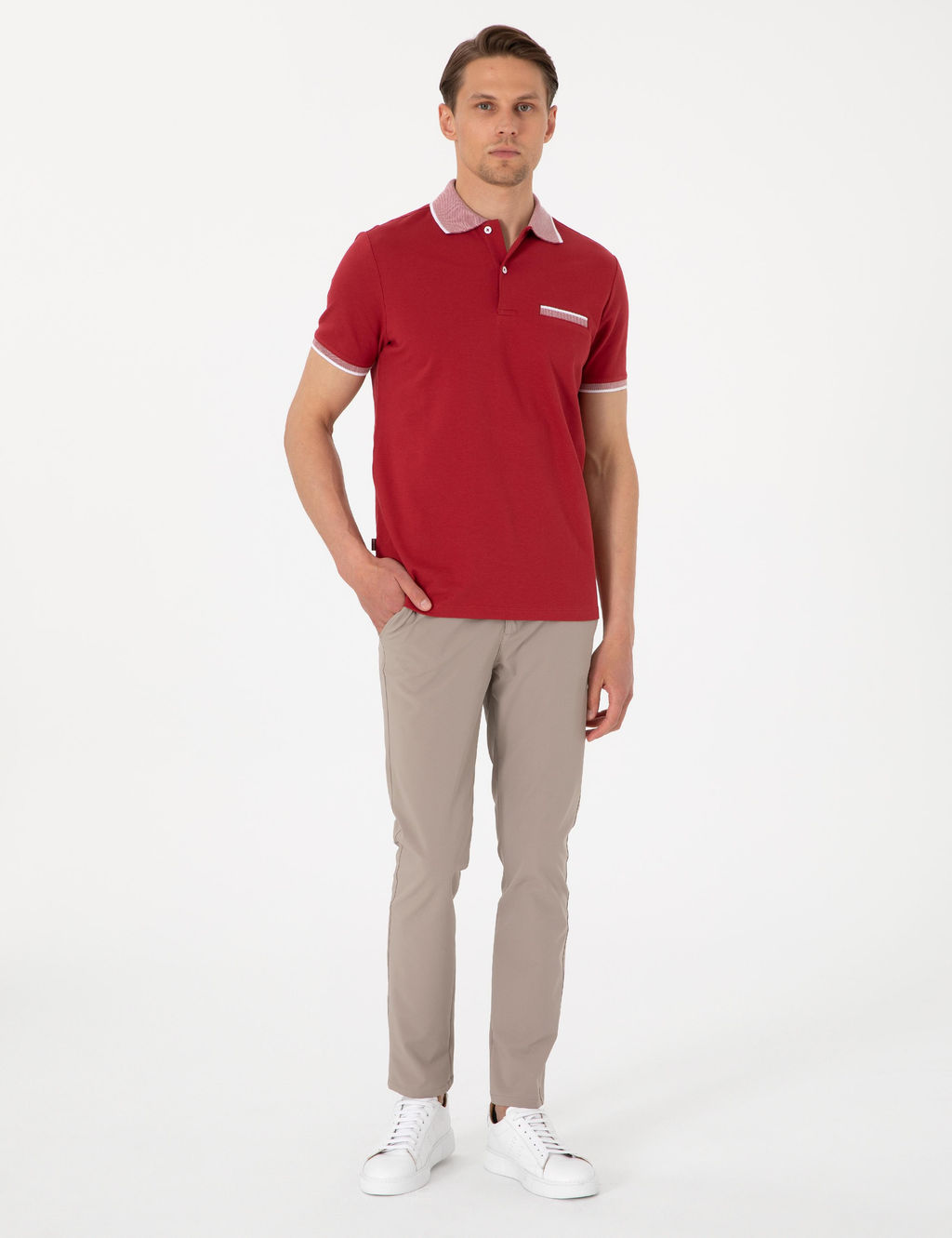 Nar _i_e_i Slim Fit %100 Pamuk D__meli Polo Yaka Ti__rt