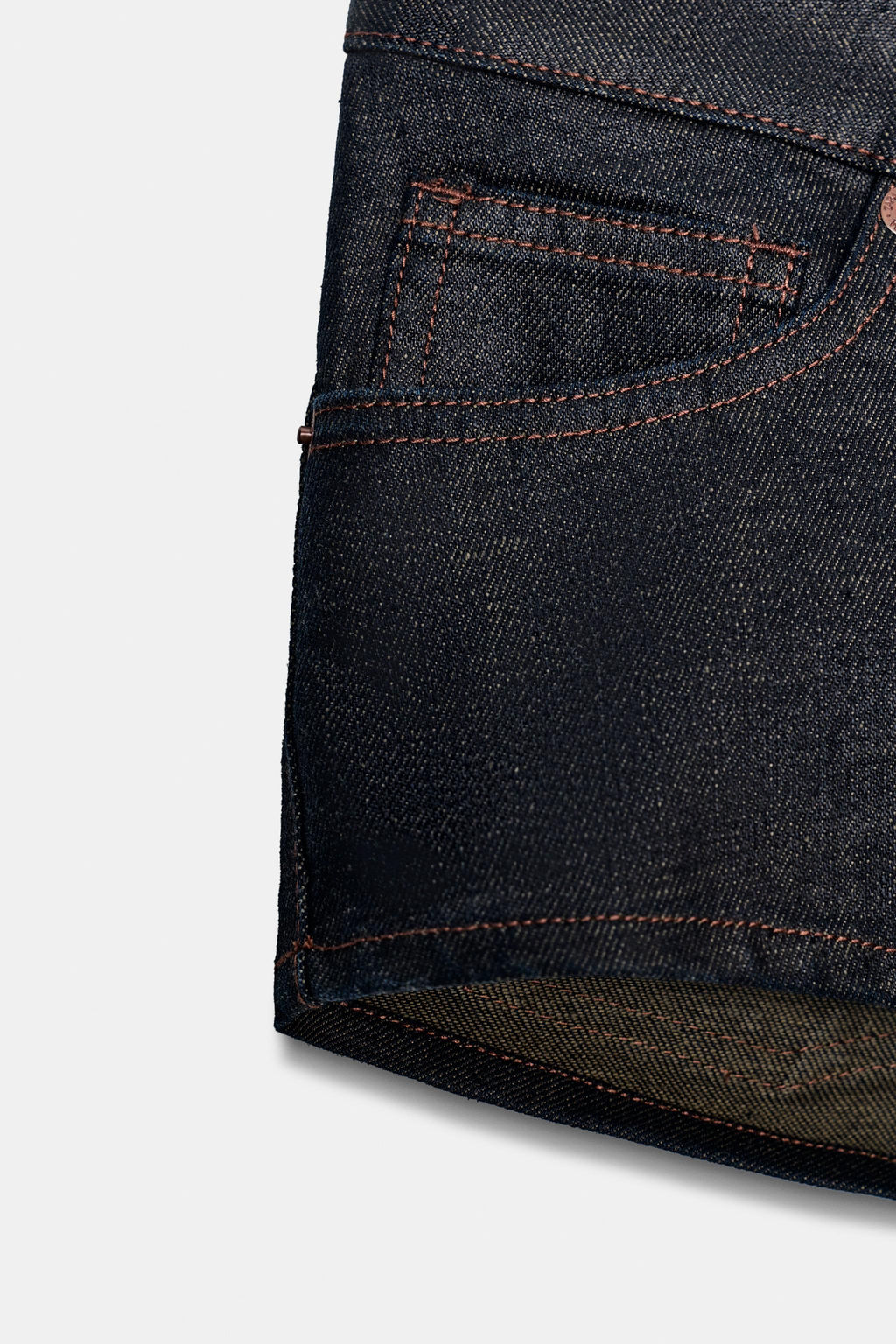 TRF HIGH-WAIST DENIM MINI SHORTS - Zara фото 12