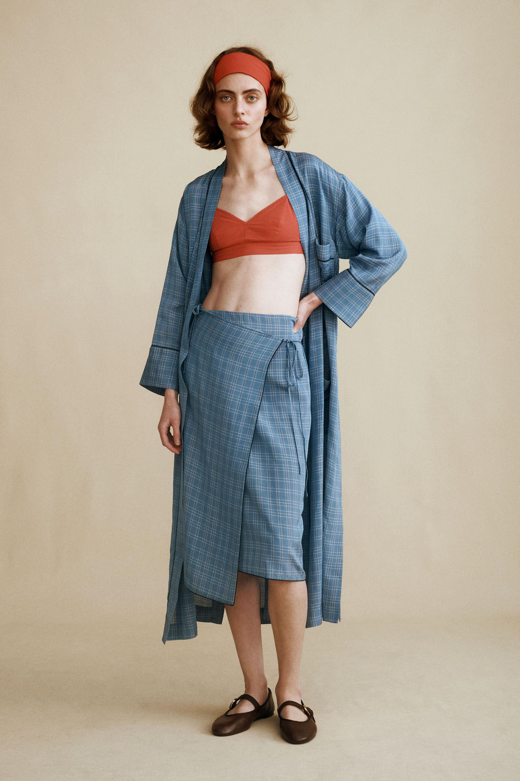 FALDA CUADROS CREATED BY CARAMEL LONDON X ZARA / Azul