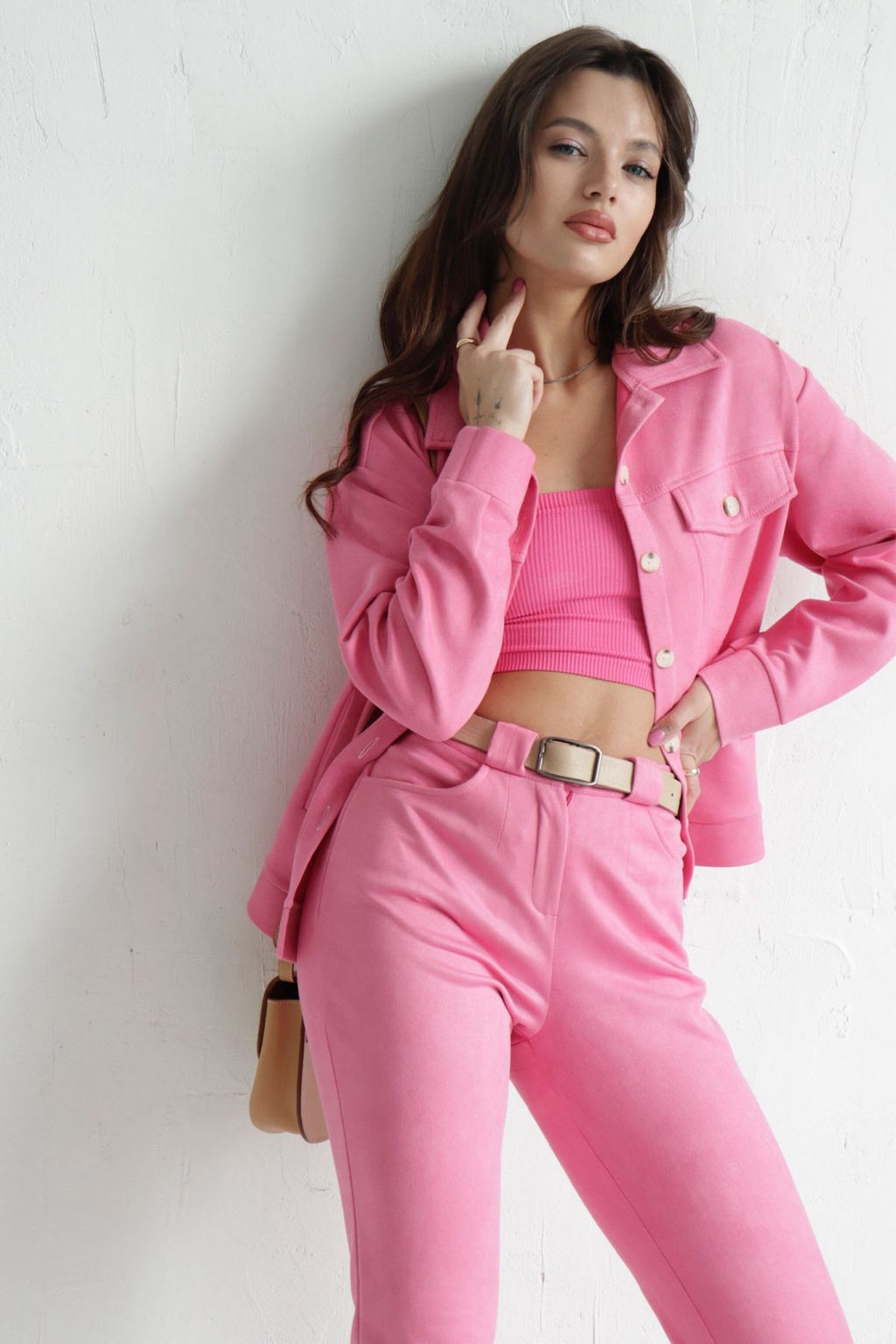 Martichelli Рубашка в стиле сафари розовая  фото 4