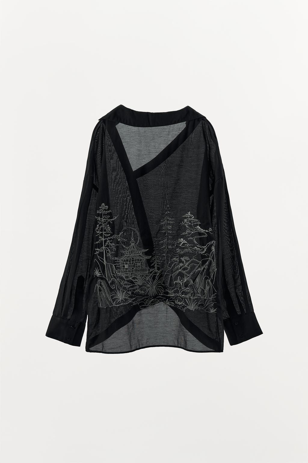 OVERSIZE SHIRT WITH BACK EMBROIDERY - Zara фото 5
