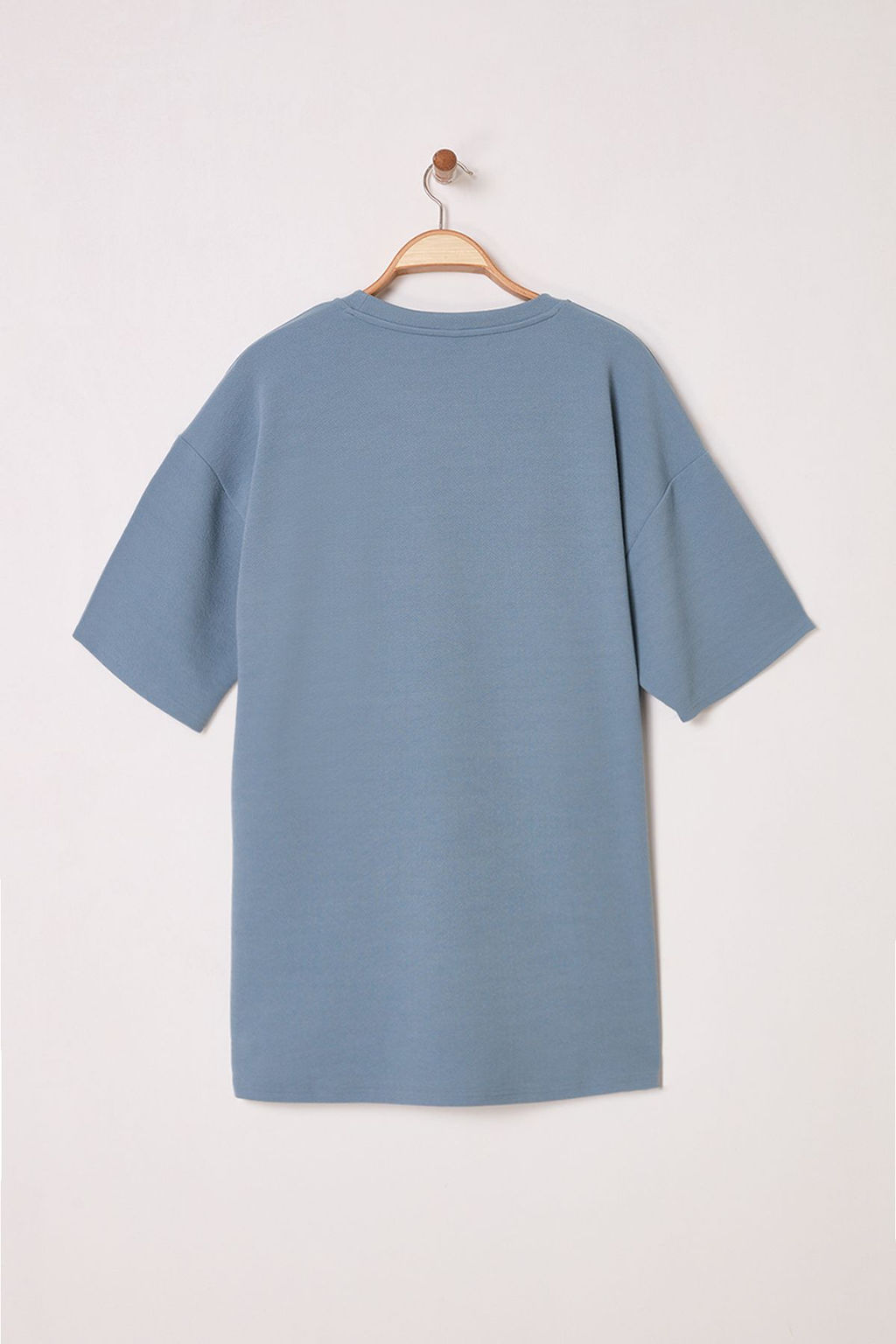 TRENDYOL MAN Mavi Oversize/Genis Kesim Bask?l? Dokulu Yumusak Kal?n T-Shirt TMNSS25TS00021 - Trendyolmilla фото 4