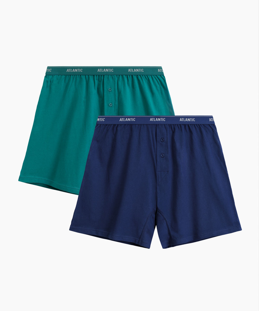 ATLANTIC 2RMX-001 Трусы боксеры - набор (2 шт.) бирюзово-зеленый + темно-голубой