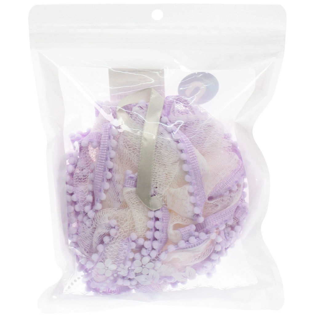Цена за 3 шт. Мочалка нейлоновая "Premium - SEFORA", цвет сиреневый, d-11см, 50гр, (ZIP пакет)