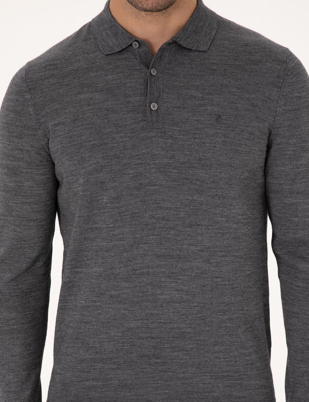 F_me Regular Fit Y_n Kar___ml_ Polo Yaka Basic Triko Kazak - Cacharel фото 6