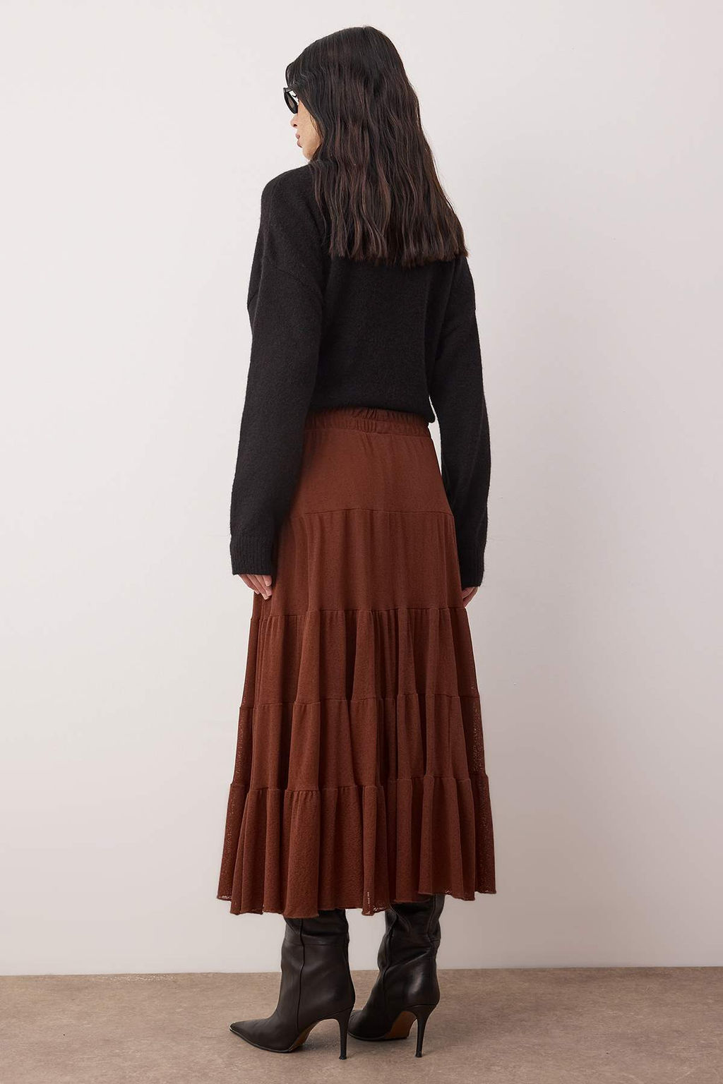 Kahverengi A-line F?rf?r Detayl? Kopuk Esnek Orme Etek TWOAW26ET00155 - Trendyolmilla фото 4