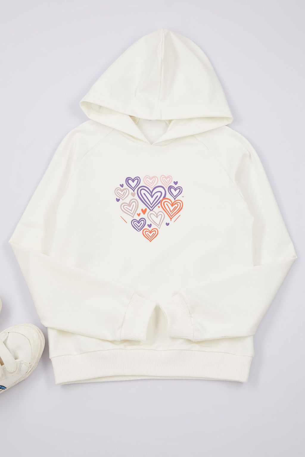 Gul Kurusu K?z Cocuk Kalp Desenli Kapusonlu Orme Sweatshirt TKDAW25SW00040 - Trendyolmilla фото 2
