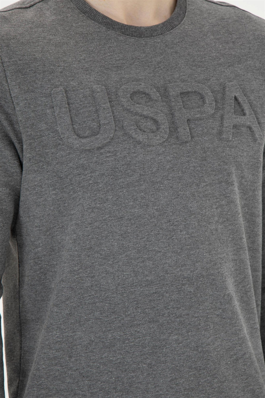 Мужской базовый свитшот антрацитовый меланж Неожиданная скидка в корзине - U.s. polo assn фото 7