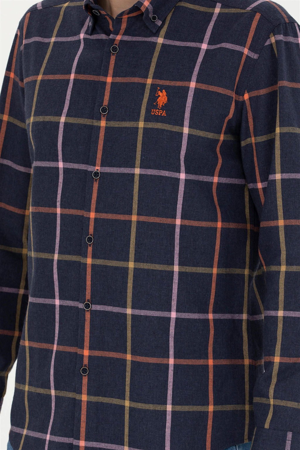 Мужская темно-синяя рубашка с длинным рукавом - U.s. polo assn фото 13