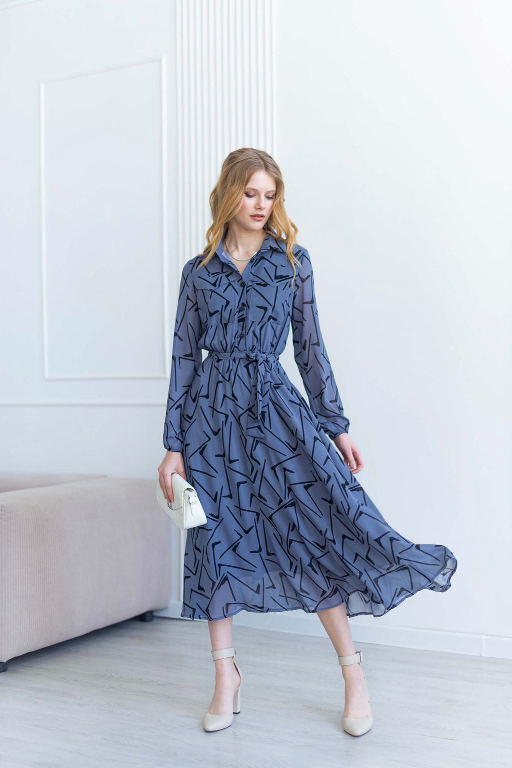 Платье Кэсси (серо-голубой) - Nadi bordo фото 3