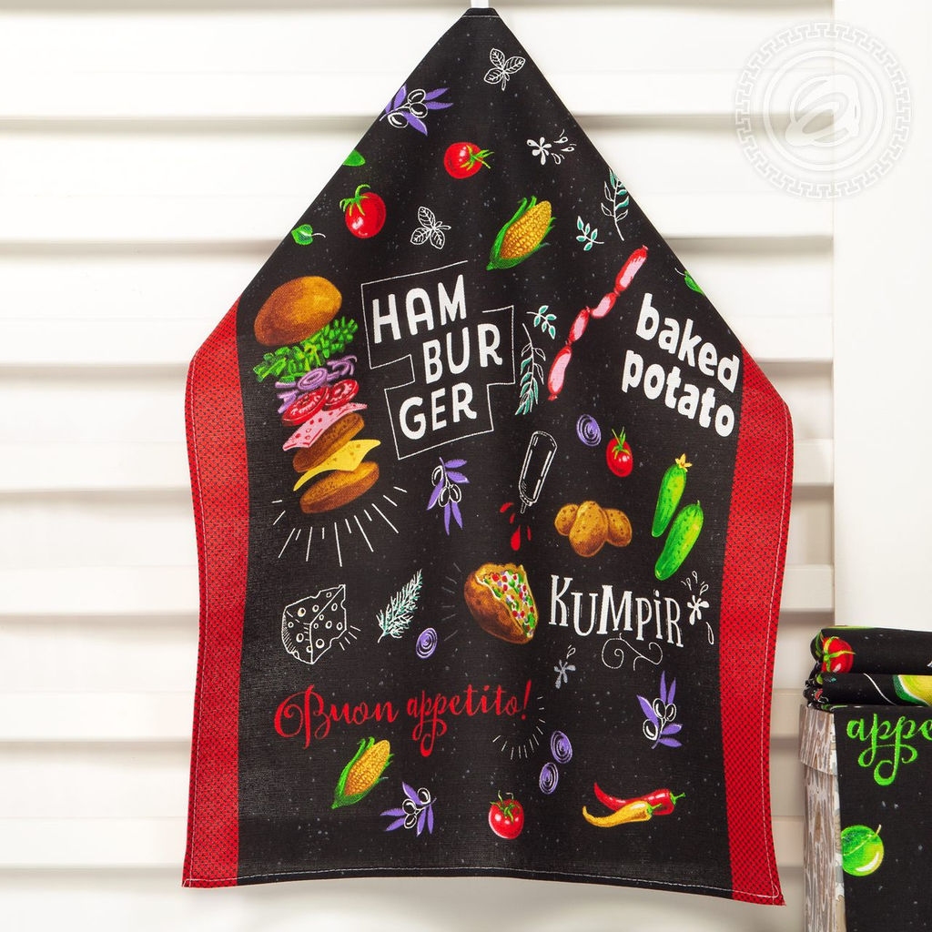 Набор полотенец из рогожки "Кулинарное шоу" 45*60/3 шт. - 45*60 Полотенца из рогожки