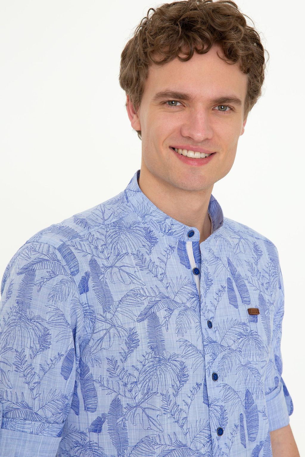 U. S. Polo Assn Мужская синяя рубашка с длинным рукавом - U.s. polo assn фото 2