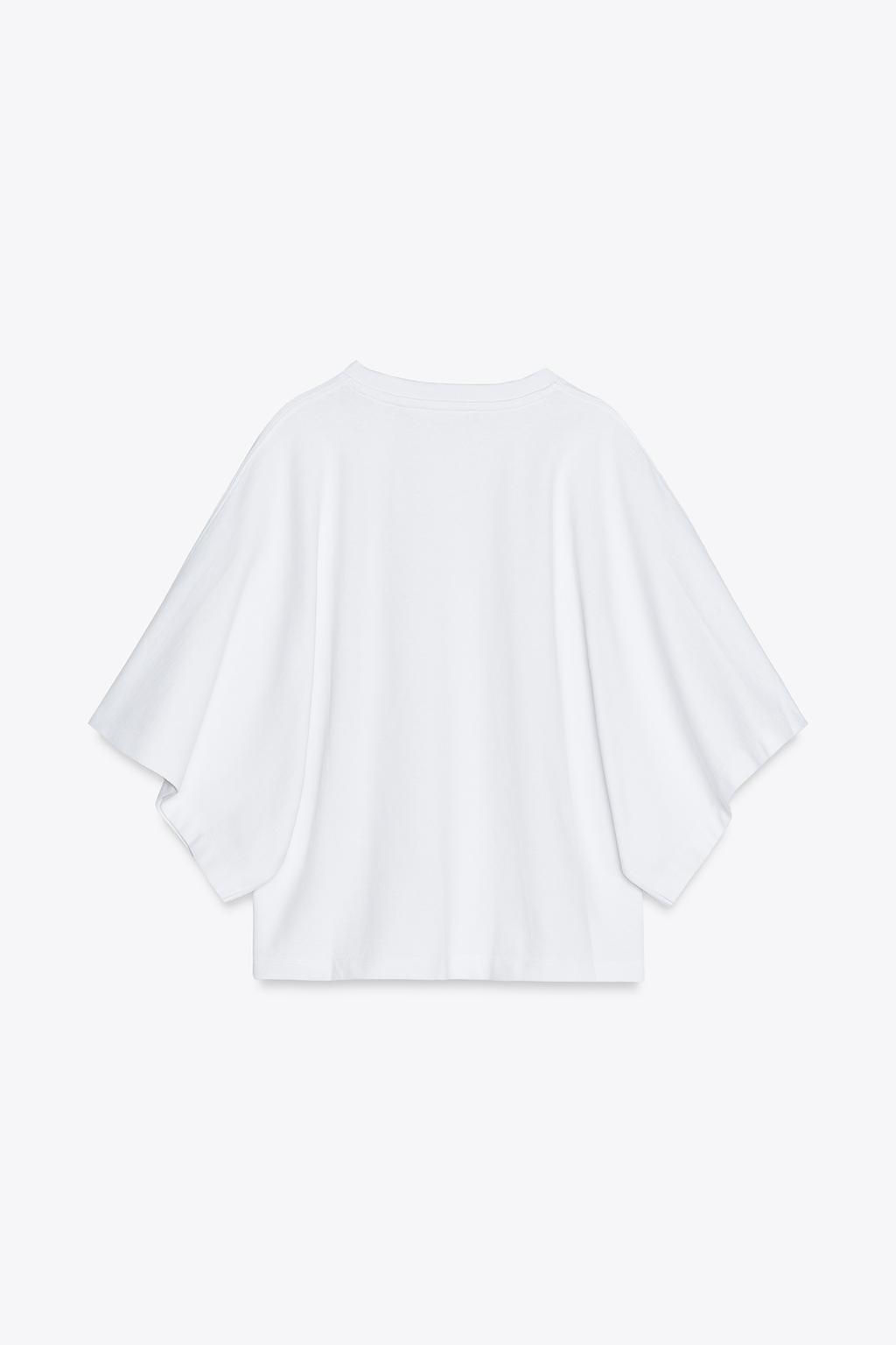WASHED CAP SLEEVE T-SHIRT - Zara фото 7