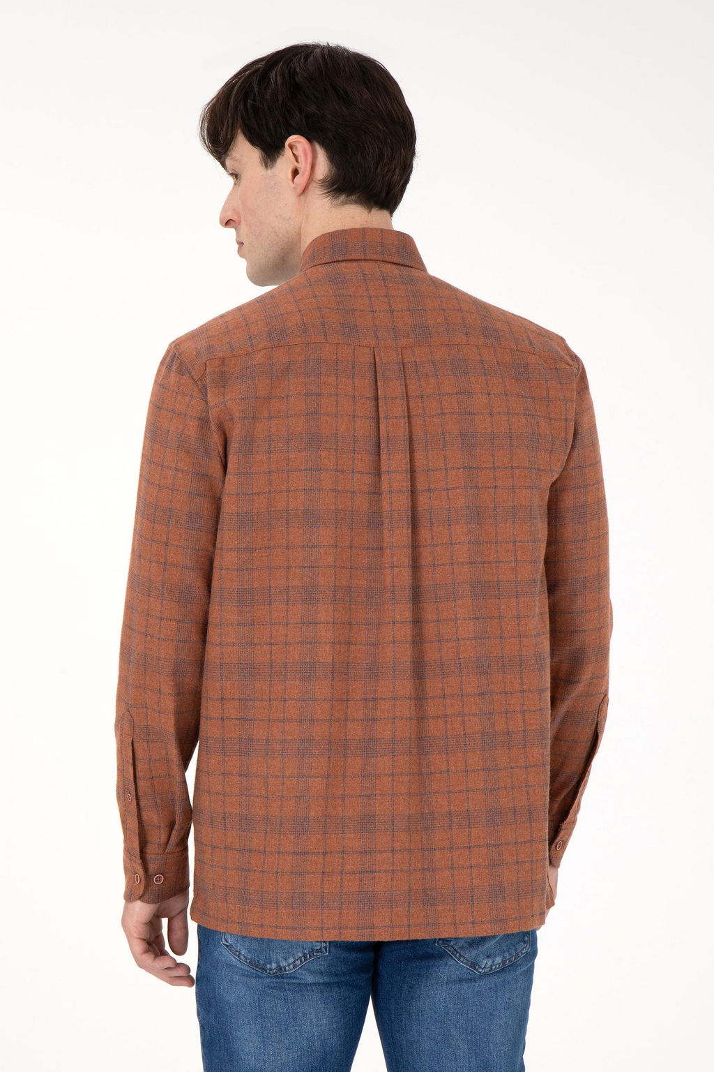 Мужская рубашка с длинным рукавом кирпичного цвета Неожиданная скидка в корзине - U.s. polo assn фото 5