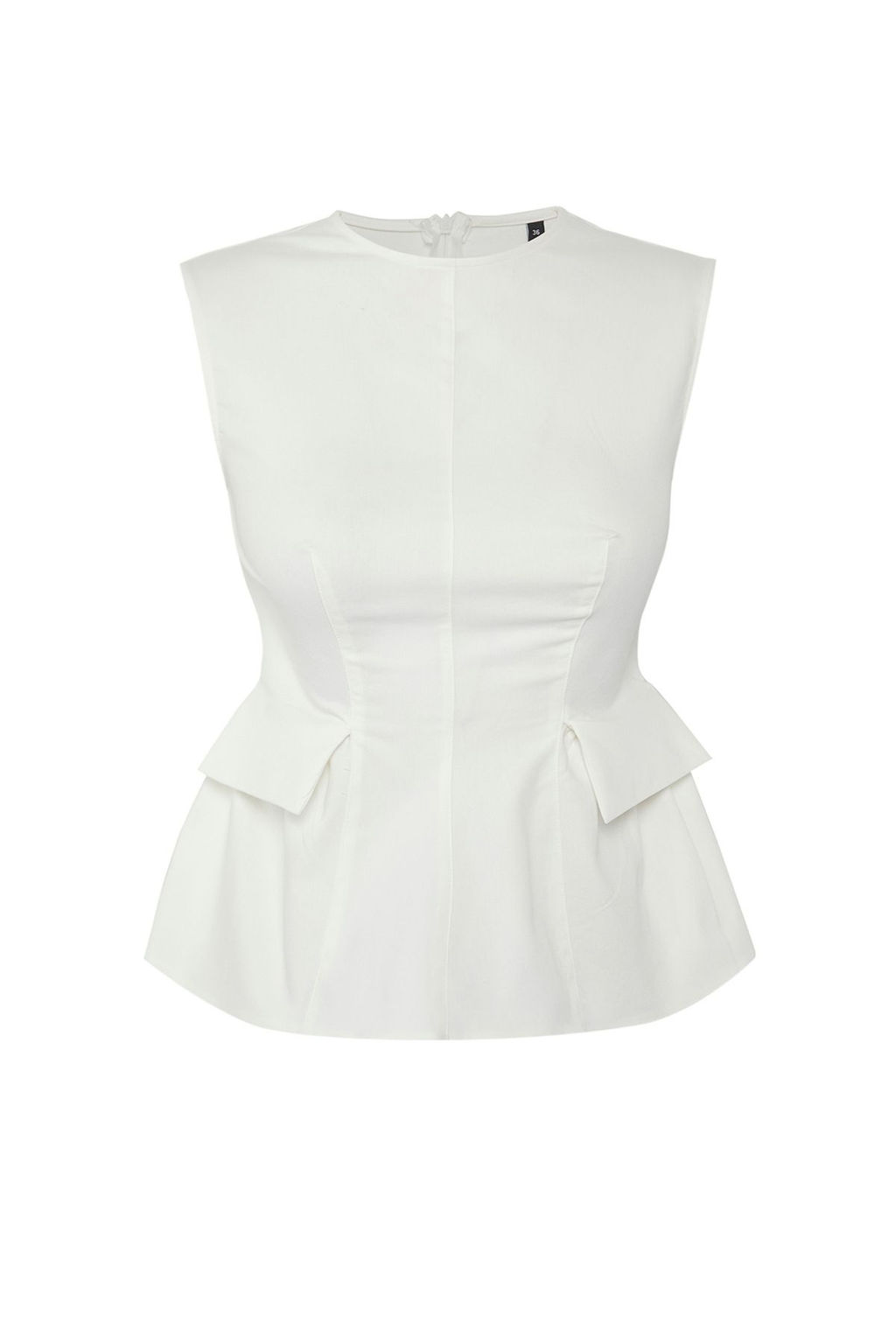 Ekru Pamuklu Gabardin Peplum Cep Detayl? Dokuma Bluz TWOSS25BZ00538