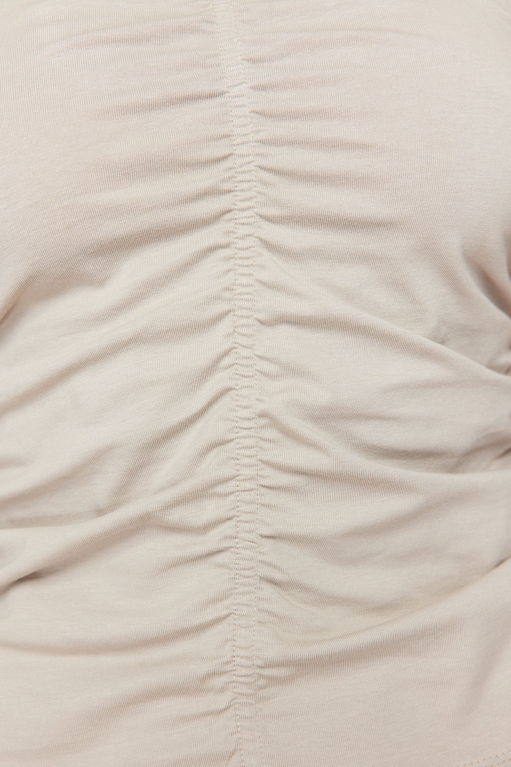 Trendyolmilla Ac?k Gri Buzgu/Drape Detayl? Bisiklet Yaka Orme Bluz TWOSS24BZ00466