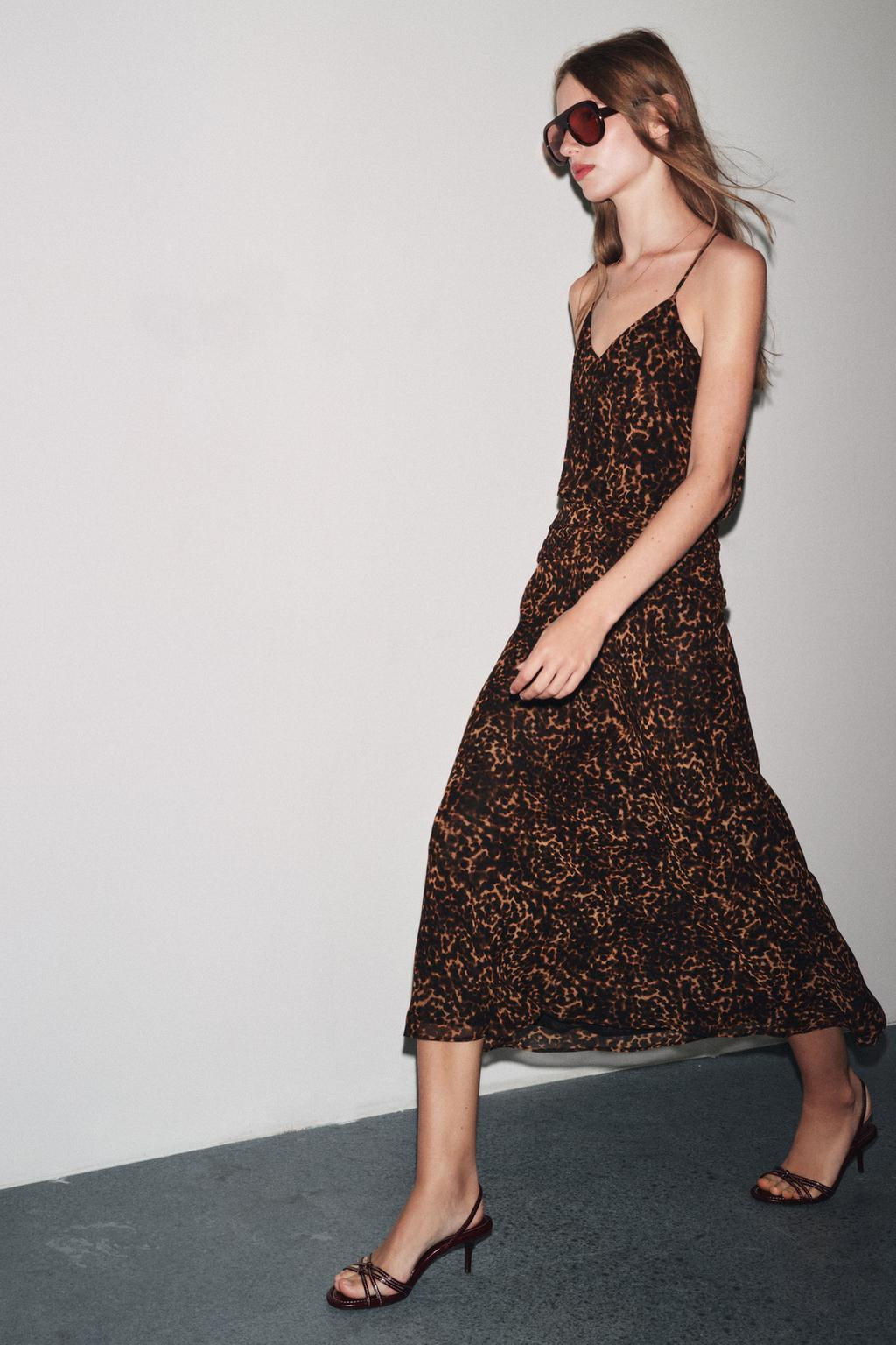 ANIMAL PRINT MIDI DRESS - Zara фото 4