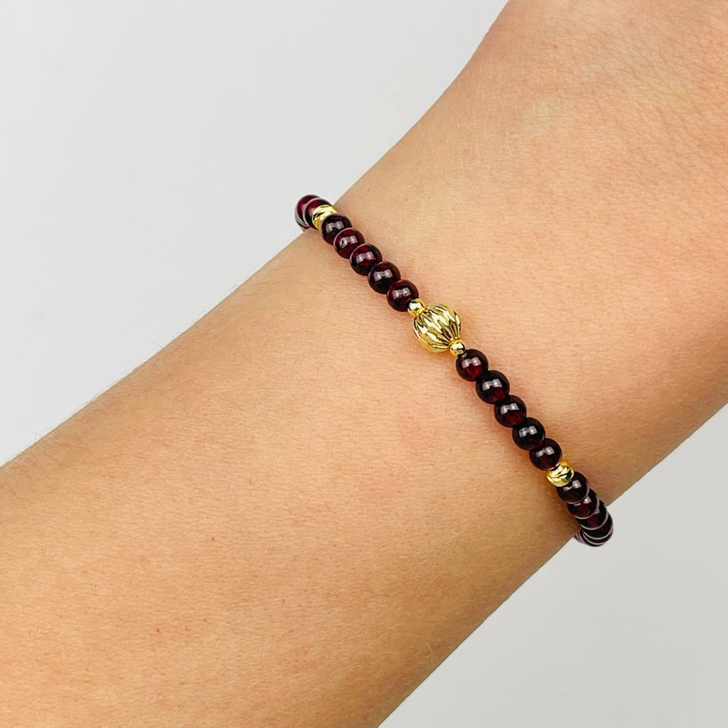 Браслет из Граната со вставкой 18 см +