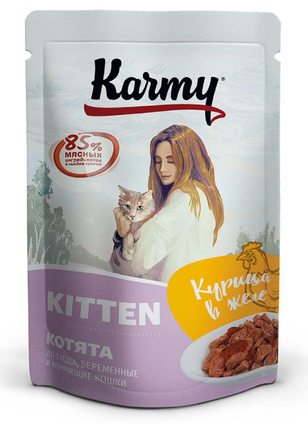 Паучи для котят с курицей в желе до 1 года, беременных и кормящих кошек УТ-00007657