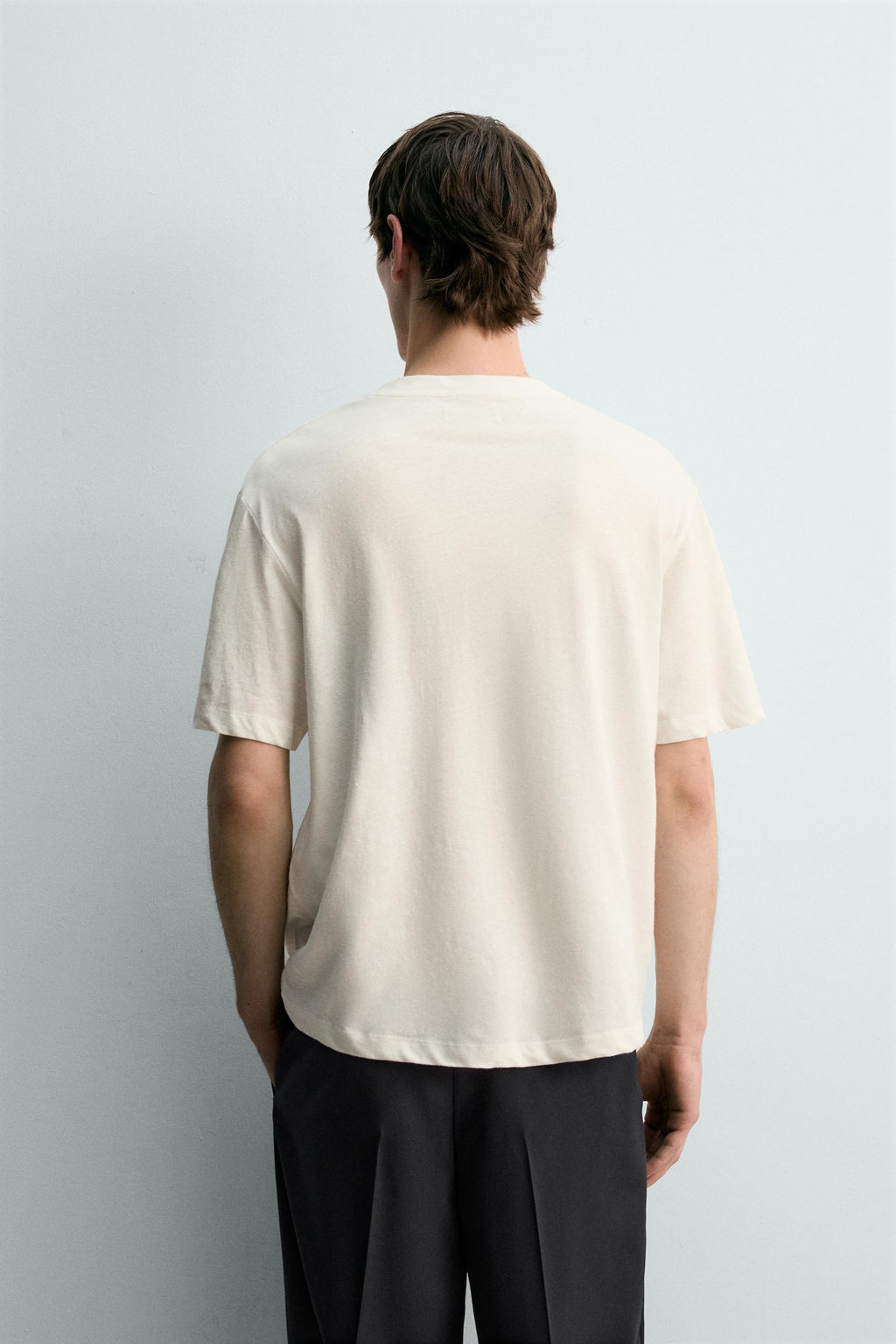 CAMISETA RELAXED FIT ALGOD?N - LINO / Blanco - Zara фото 3