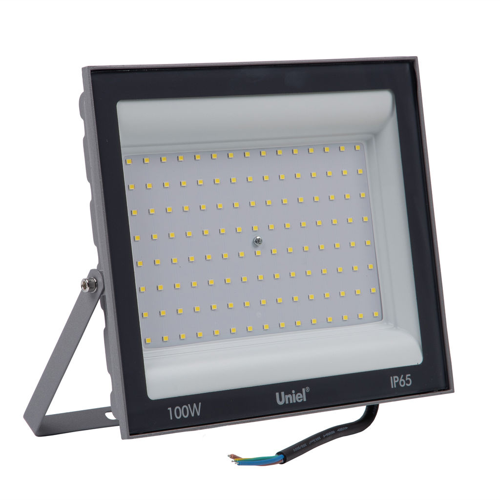 ULF-F23-100W/6500K IP65 160-240V GREY Прожектор светодиодный. Дневной свет (6500K). Корпус серый. TM Uniel