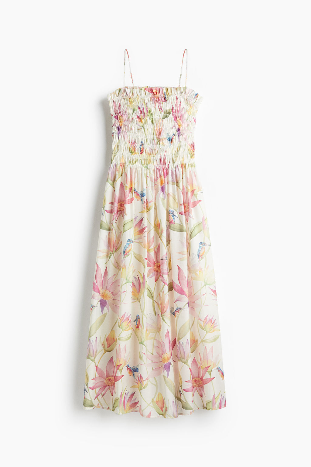 Vestido de tirantes con cuerpo nido de abeja - H&m фото 3