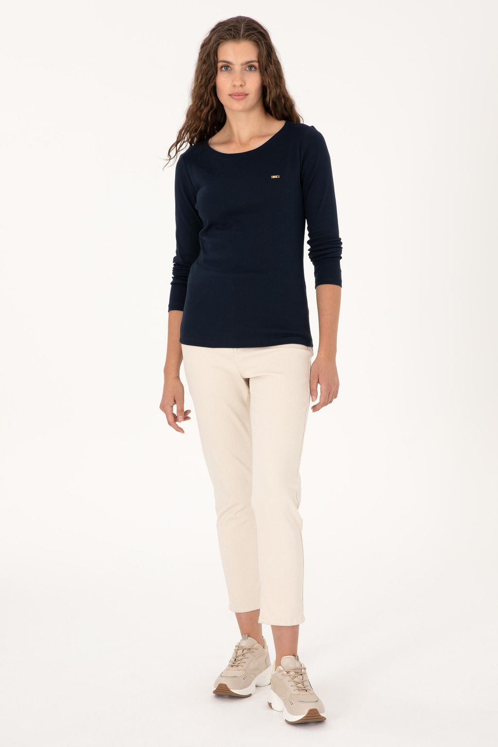 Kad_n Lacivert Basic Sweatshirt Sepette S_rpriz _ndirim - U.s. polo assn фото 4