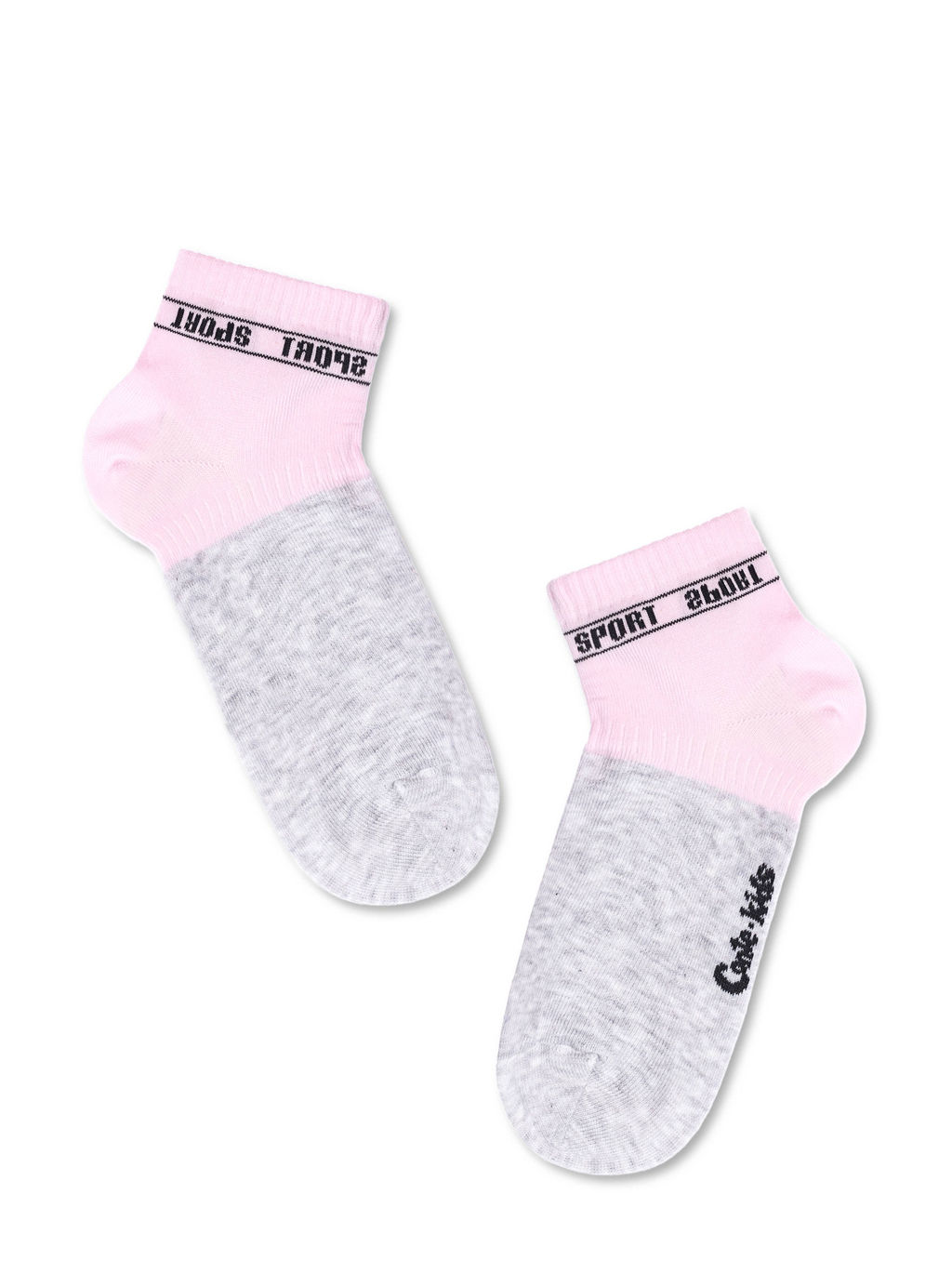Цена за 2 пары Conte-kids ACTIVE (короткие) св.розовый-серый