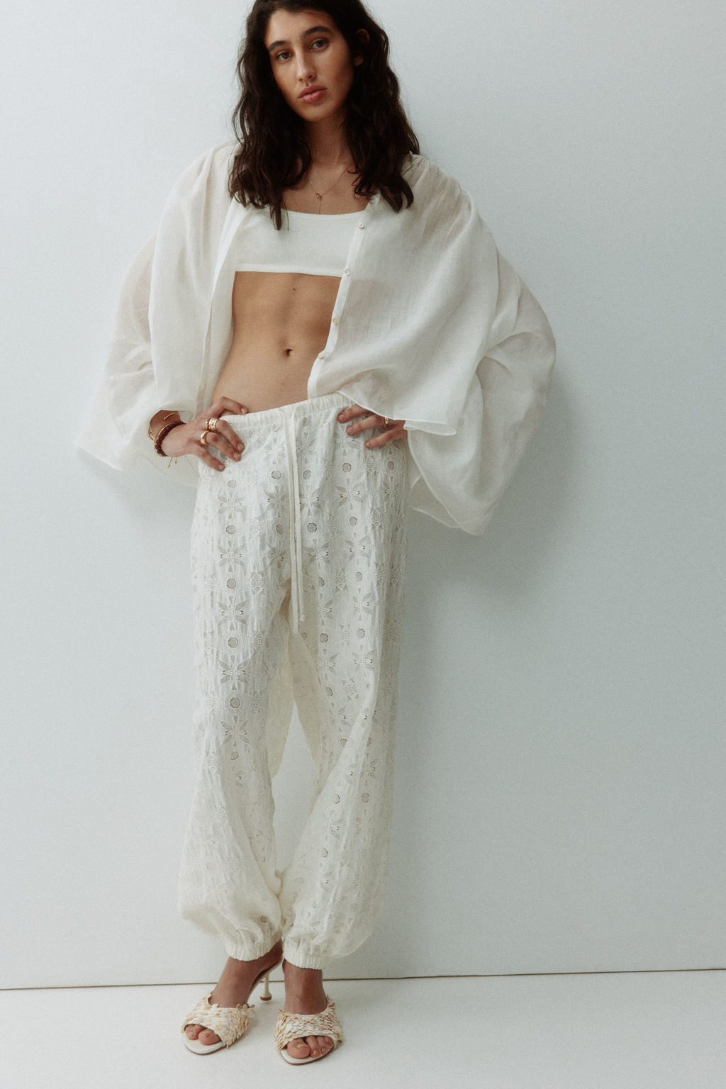 Pantal?n efecto encaje con cord?n de ajuste - H&m фото 5