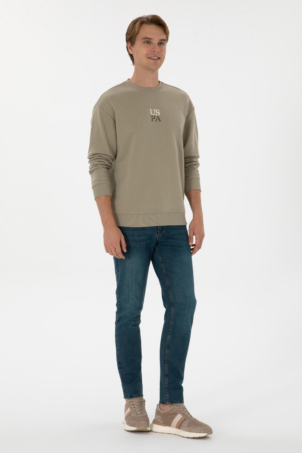 Erkek A__k Haki Basic Sweatshirt Sepette S_rpriz _ndirim - U.s. polo assn фото 4