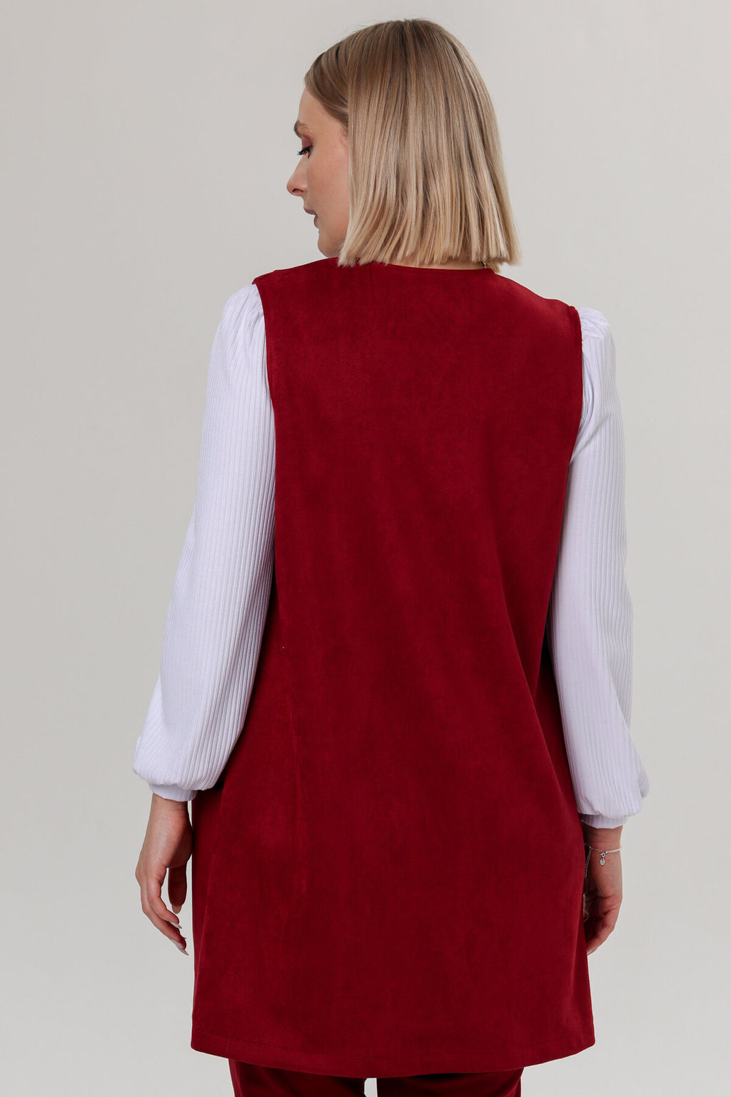 Жилет эко-замша 4241/02/Пыльно-голубой - Rise фото 15