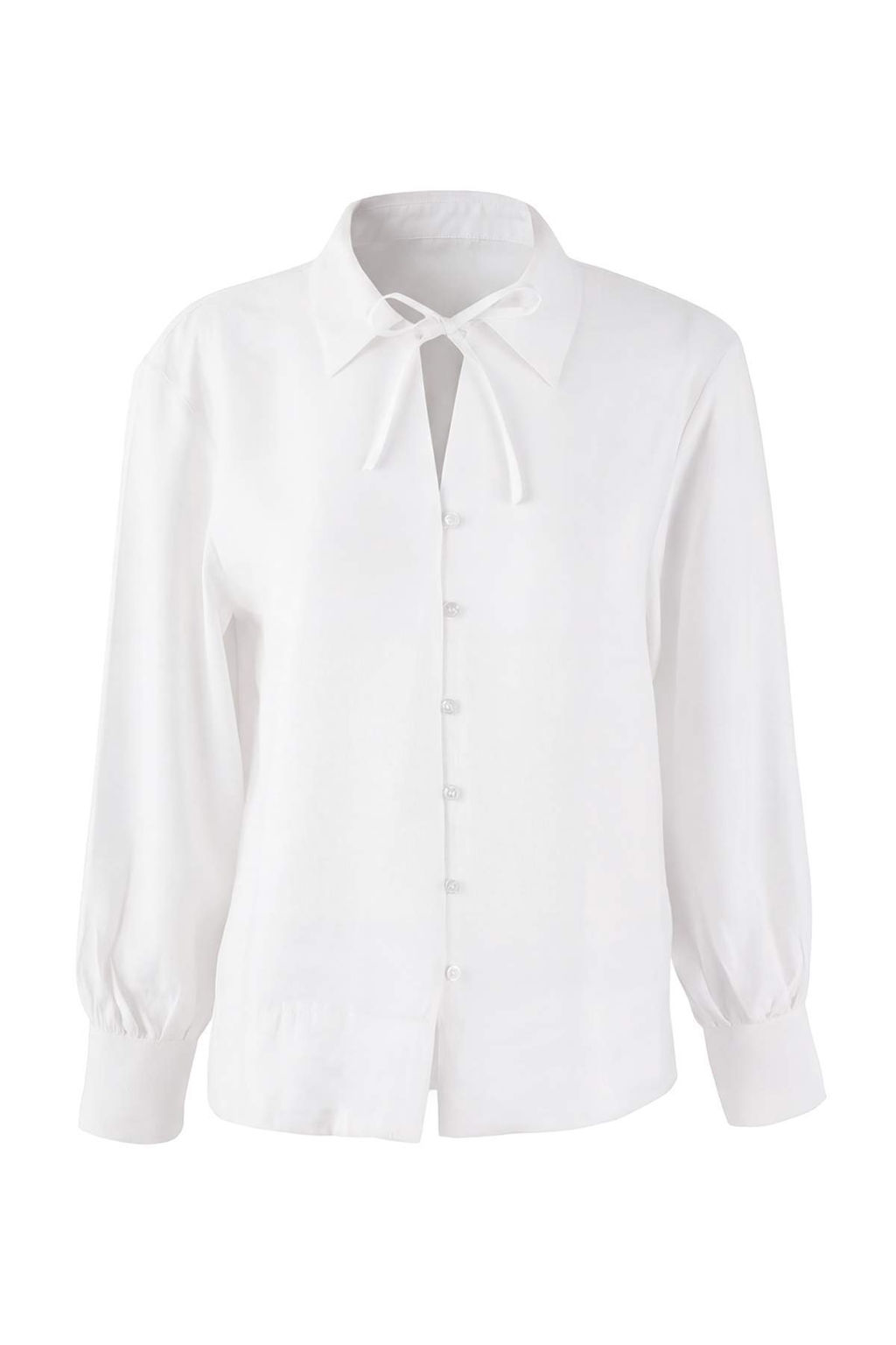 Sustainable Beyaz Boho Modal Baglama Detayl? Oversize Modal Gomlek TWOAW26GO00080